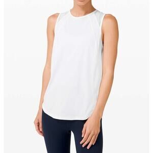 Lululemon Sculpt Tank Top Back Cutout Workout White 14